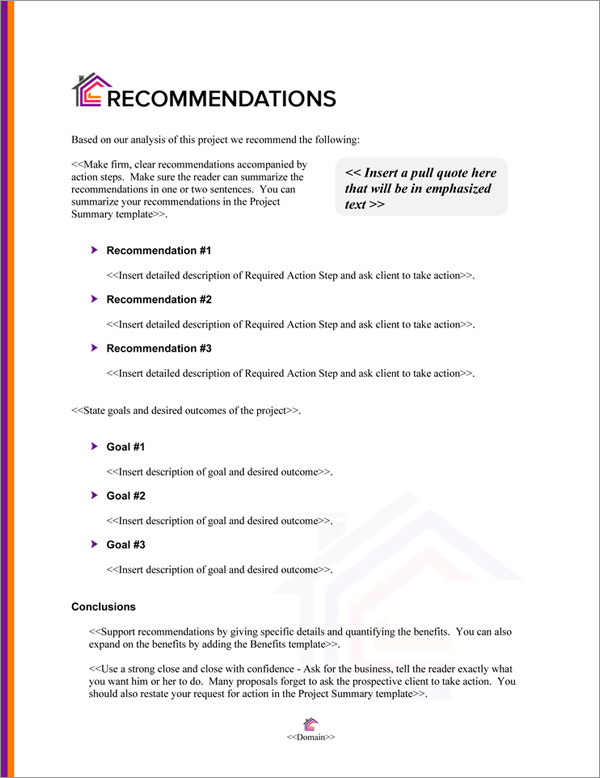 Proposal Pack Decorator #4 Recommendations Page Proposal Pack Decorator #4 Recommendations Page
