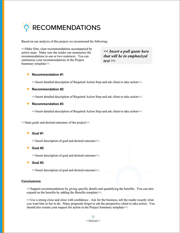 Proposal Pack Concepts #17 Recommendations Page Proposal Pack Concepts #17 Recommendations Page
