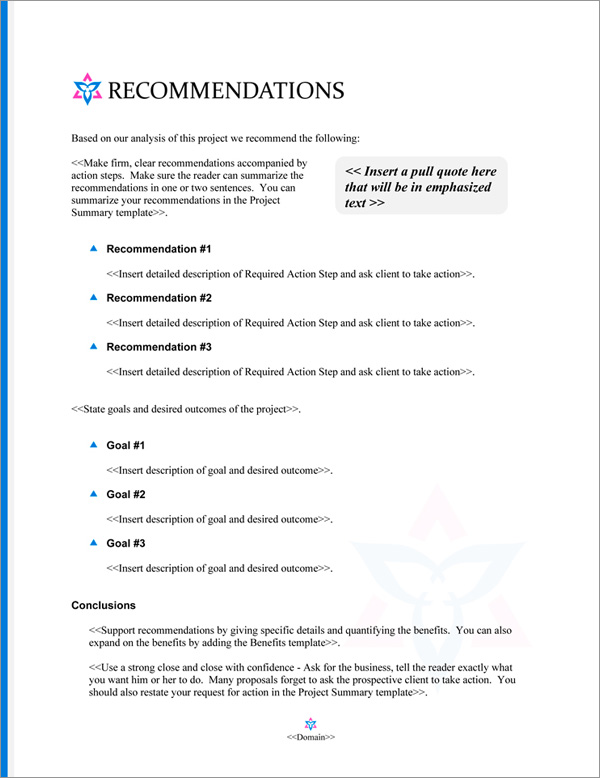 Proposal Pack Artsy #10 Recommendations Page Proposal Pack Artsy #10 Recommendations Page
