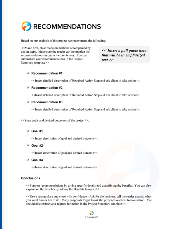 Proposal Pack Elegant #6 Recommendations Page Proposal Pack Elegant #6 Recommendations Page