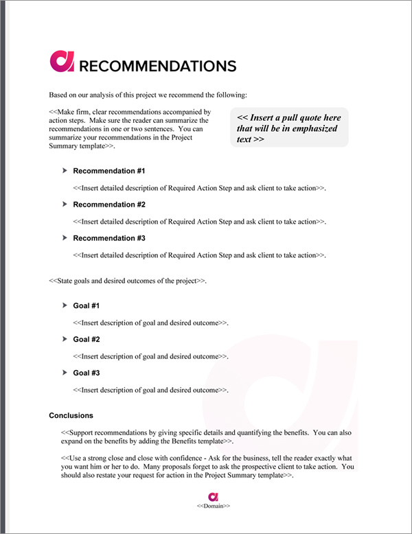 Proposal Pack Symbols #9 Recommendations Page Proposal Pack Symbols #9 Recommendations Page