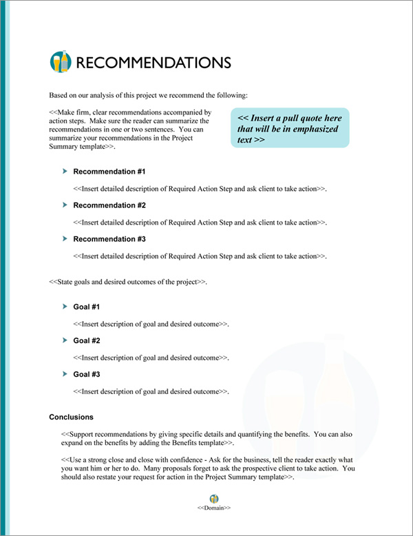 Proposal Pack Bubbles #4 Recommendations Page Proposal Pack Bubbles #4 Recommendations Page