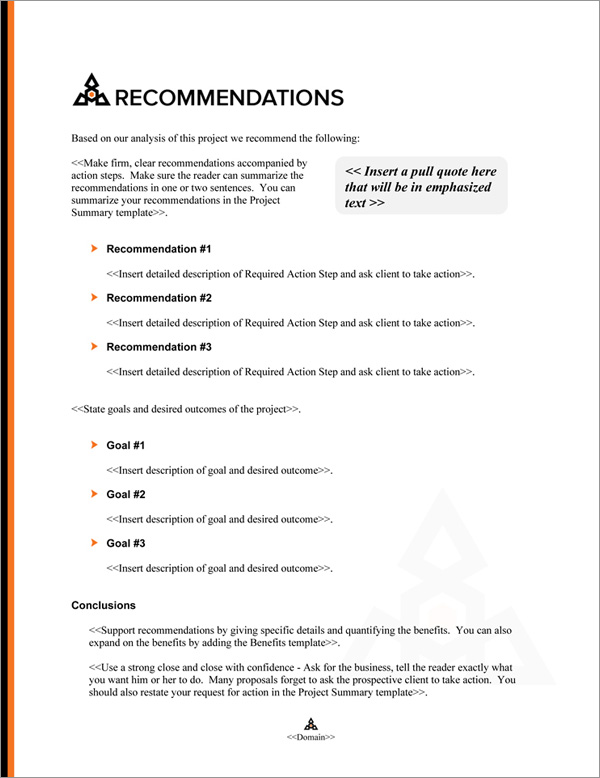 Proposal Pack Safety #5 Recommendations Page Proposal Pack Safety #5 Recommendations Page