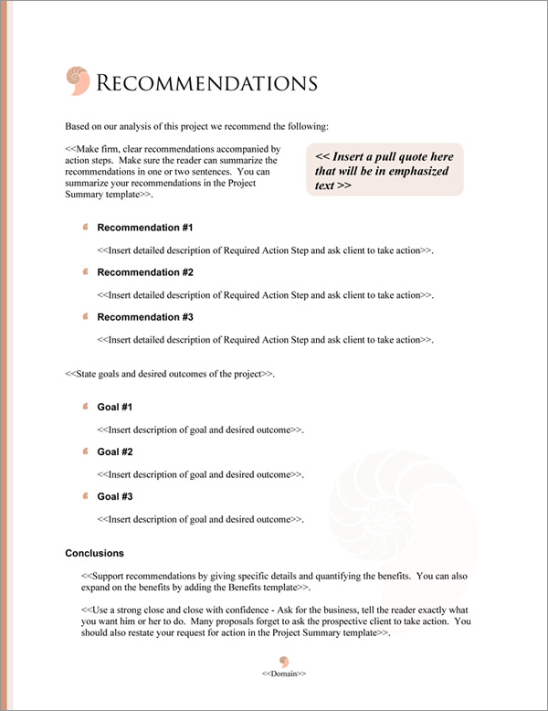 Proposal Pack Concepts #18 Recommendations Page Proposal Pack Concepts #18 Recommendations Page