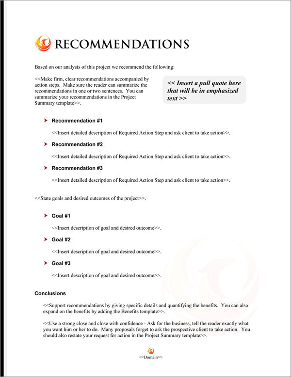Proposal Pack Symbols #10 Recommendations Page Proposal Pack Symbols #10 Recommendations Page