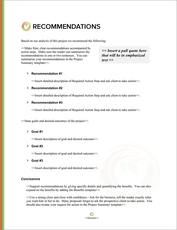 Proposal Pack Lawn #4 Recommendations Page Proposal Pack Lawn #4 Recommendations Page
