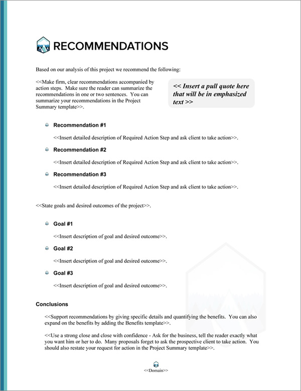 Proposal Pack Nature #10 Recommendations Page Proposal Pack Nature #10 Recommendations Page