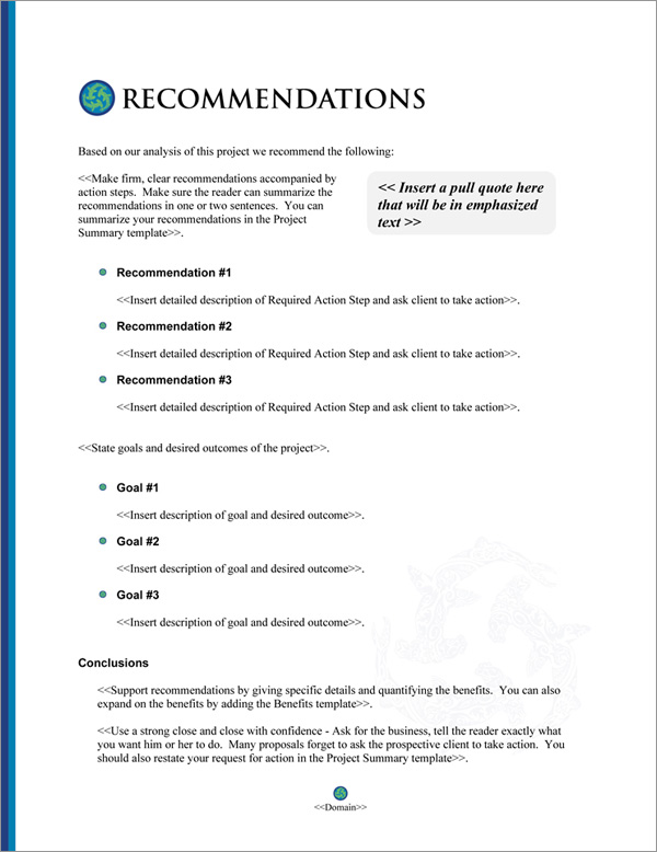Proposal Pack Nature #11 Recommendations Page Proposal Pack Nature #11 Recommendations Page
