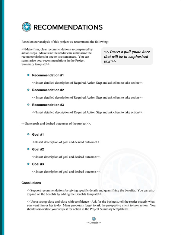 Proposal Pack Photography #7 Recommendations Page Proposal Pack Photography #7 Recommendations Page