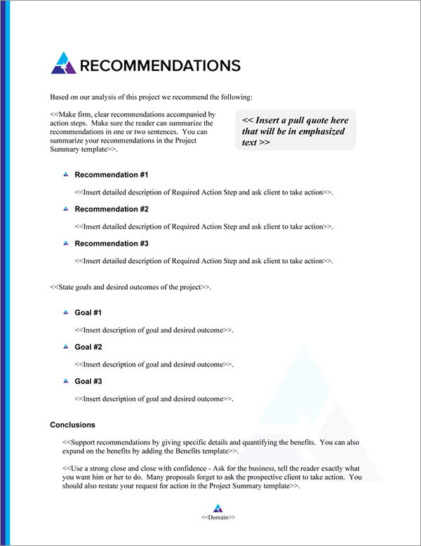 Proposal Pack Symbols #11 Recommendations Page Proposal Pack Symbols #11 Recommendations Page