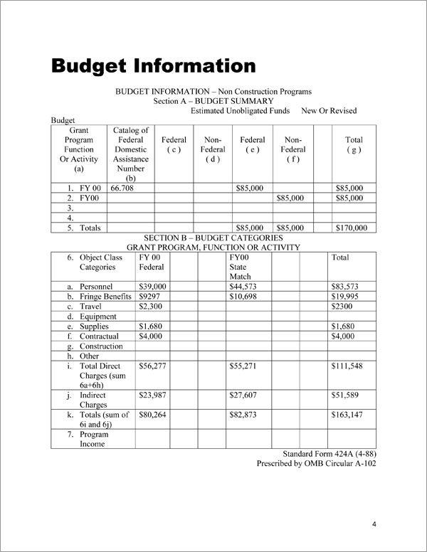 Proposal Pack for Government Grants Body Page