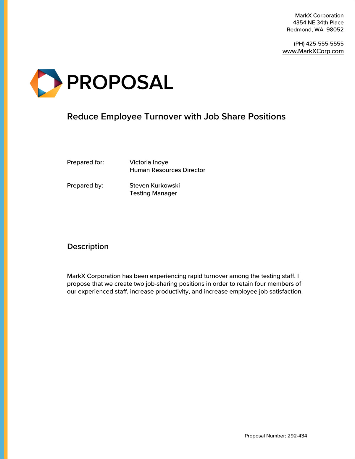 Job Share Position Sample Proposal - 20 Steps With Regard To Employment Proposal Template