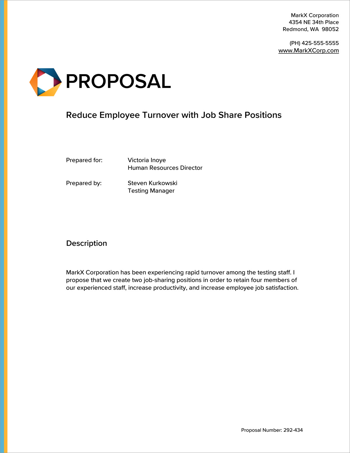 Job Share Position Sample Proposal - 10 Steps