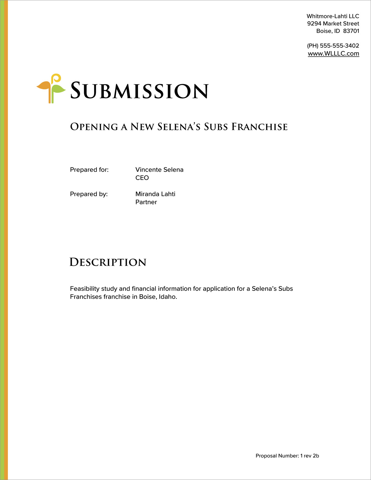 Franchise Purchasing Sample Proposal 5 Steps