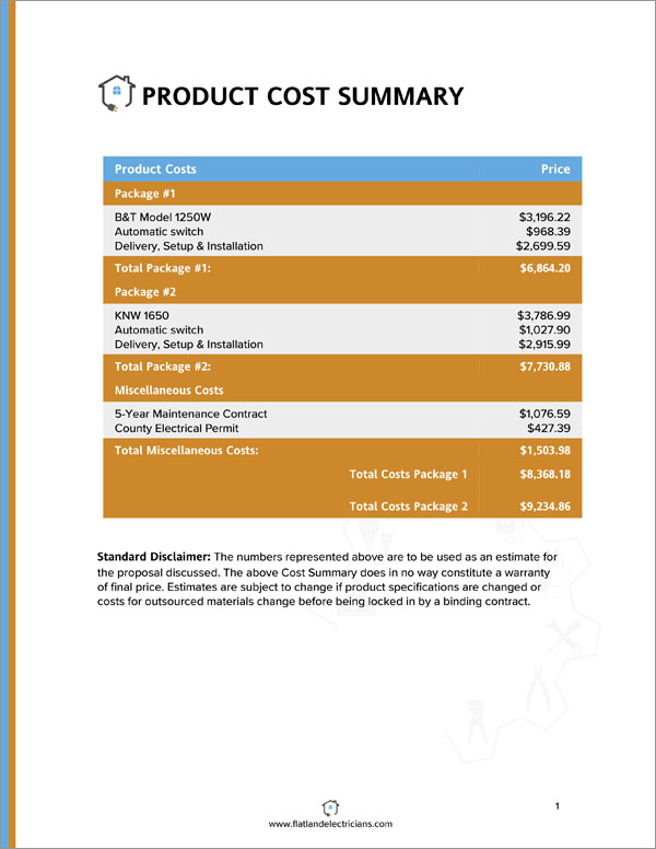 Proposal Pack Electrical #4 Body Page