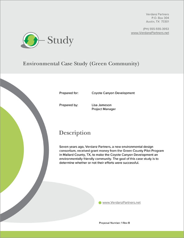 Proposal Pack Environmental #3 Title Page