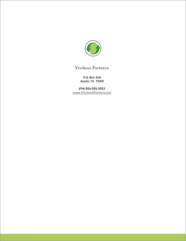 Proposal Pack Environmental #3 Back Page