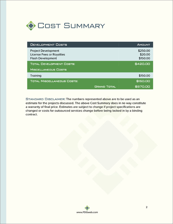 Proposal Pack Tech #8 Body Page