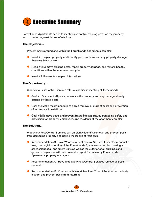 Pest Control Proposal Template Pest Control Proposal Template