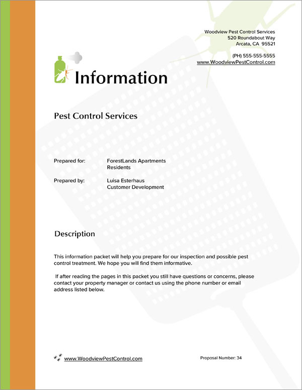 Proposal Pack Pest Control #1 Title Page