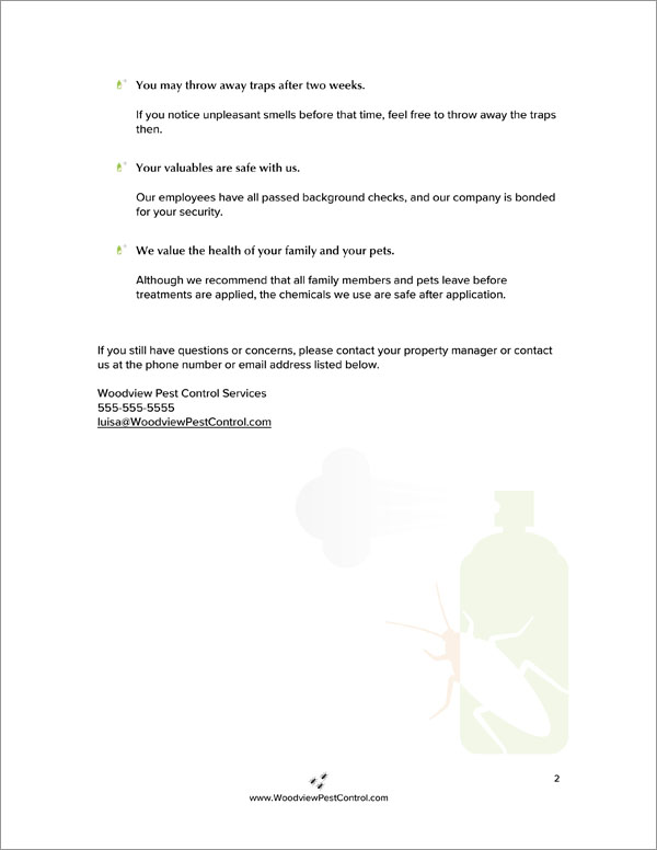 Proposal Pack Pest Control #1 Body Page