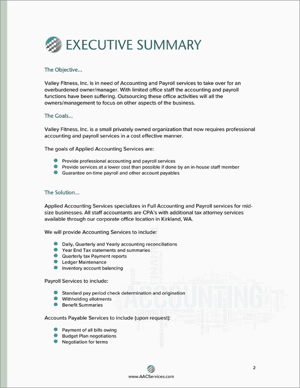 Proposal Pack Accounting #1 Body Page