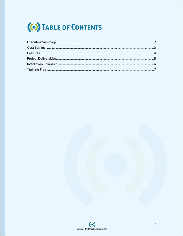 Proposal Pack Telecom #3 Body Page