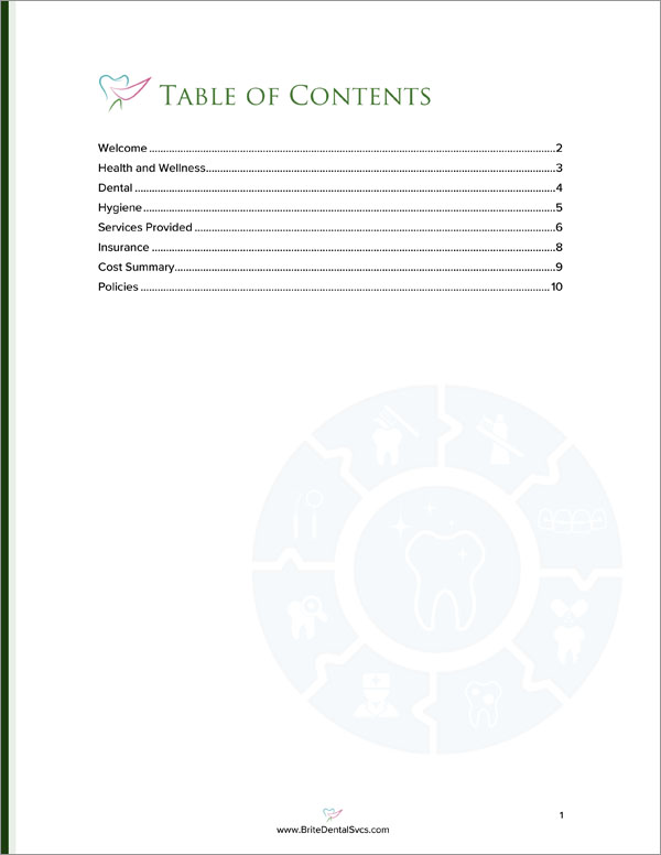 Dental Services Sample Proposal Downloadable Template