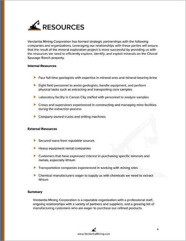 business plan for mining company pdf