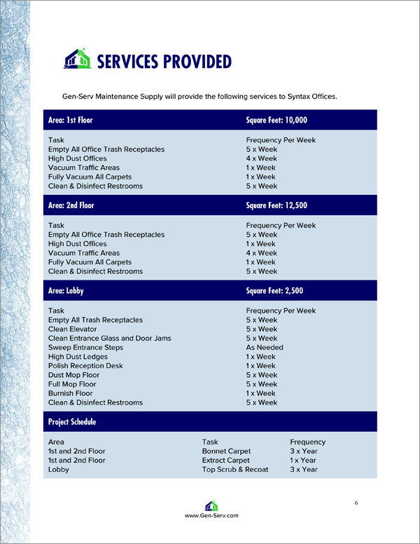 Proposal Pack Janitorial #3 Body Page