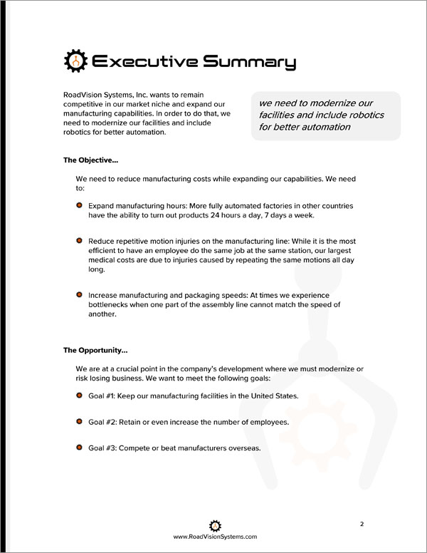 Proposal Pack Robotics #2 Body Page