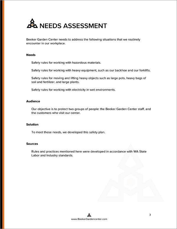 Proposal Pack Safety #5 Body Page
