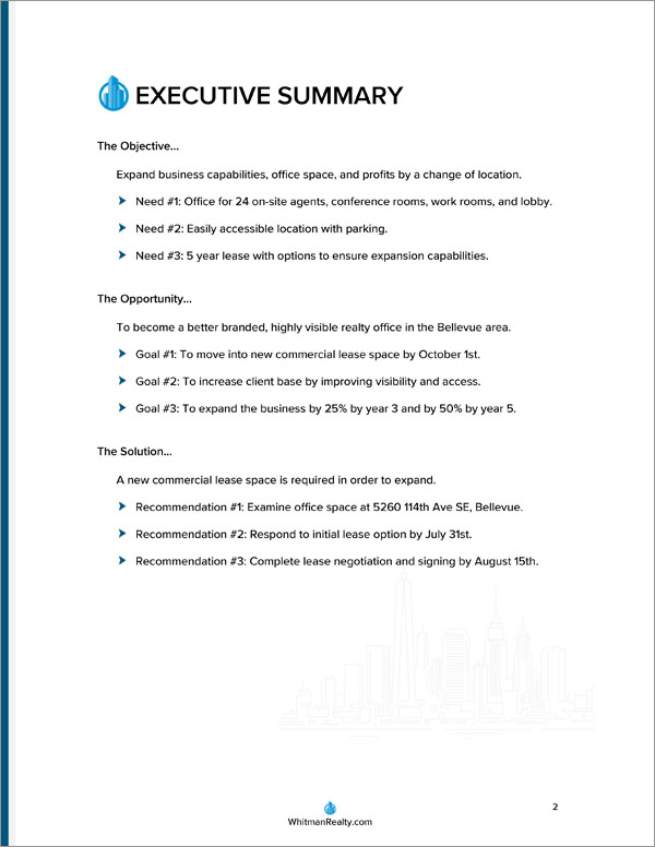 Commercial Office Real Estate Lease Proposal - 5 Steps