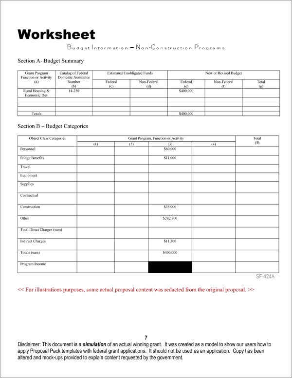 Proposal Pack for Government Grants Back Page