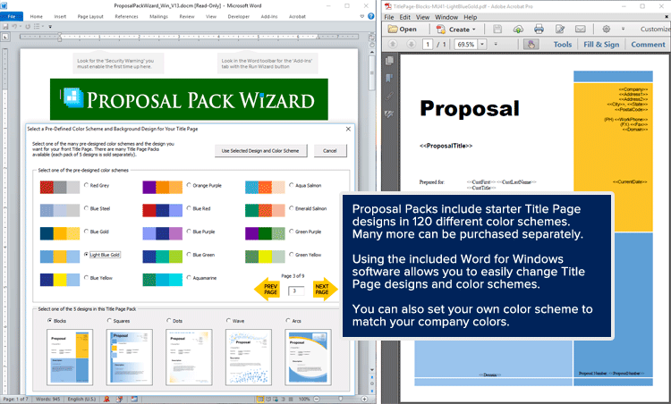 Proposal Pack Wizard - Title Page Designs Proposal Pack Wizard - Title Page Designs