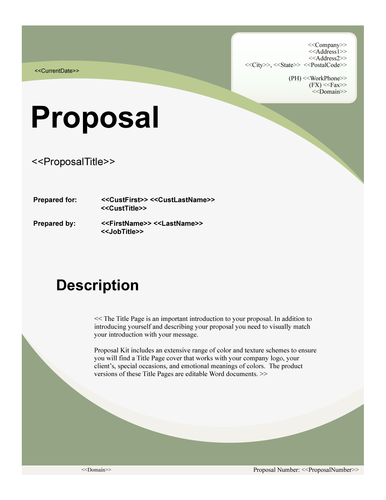 title page for proposal